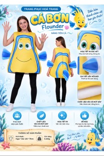 Trang Phục Mascot Cá Bơn Flounder - Nàng Tiên Cá
