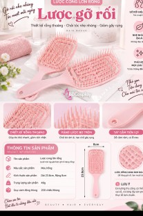Lược Gỡ Rối Bảng To - Màu Hồng