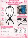 Chân Đế Trưng Bày Tóc Giả  - Mẫu Gấp Gọn - Màu Đen