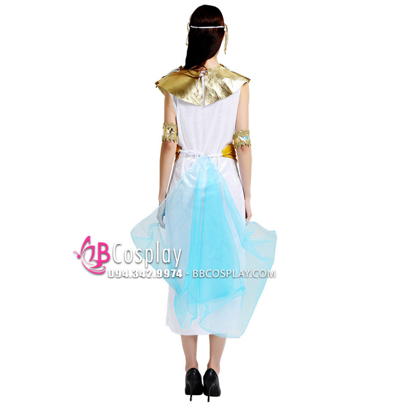 Trang Phục Ai Cập Nữ Trắng - Choàng Xanh