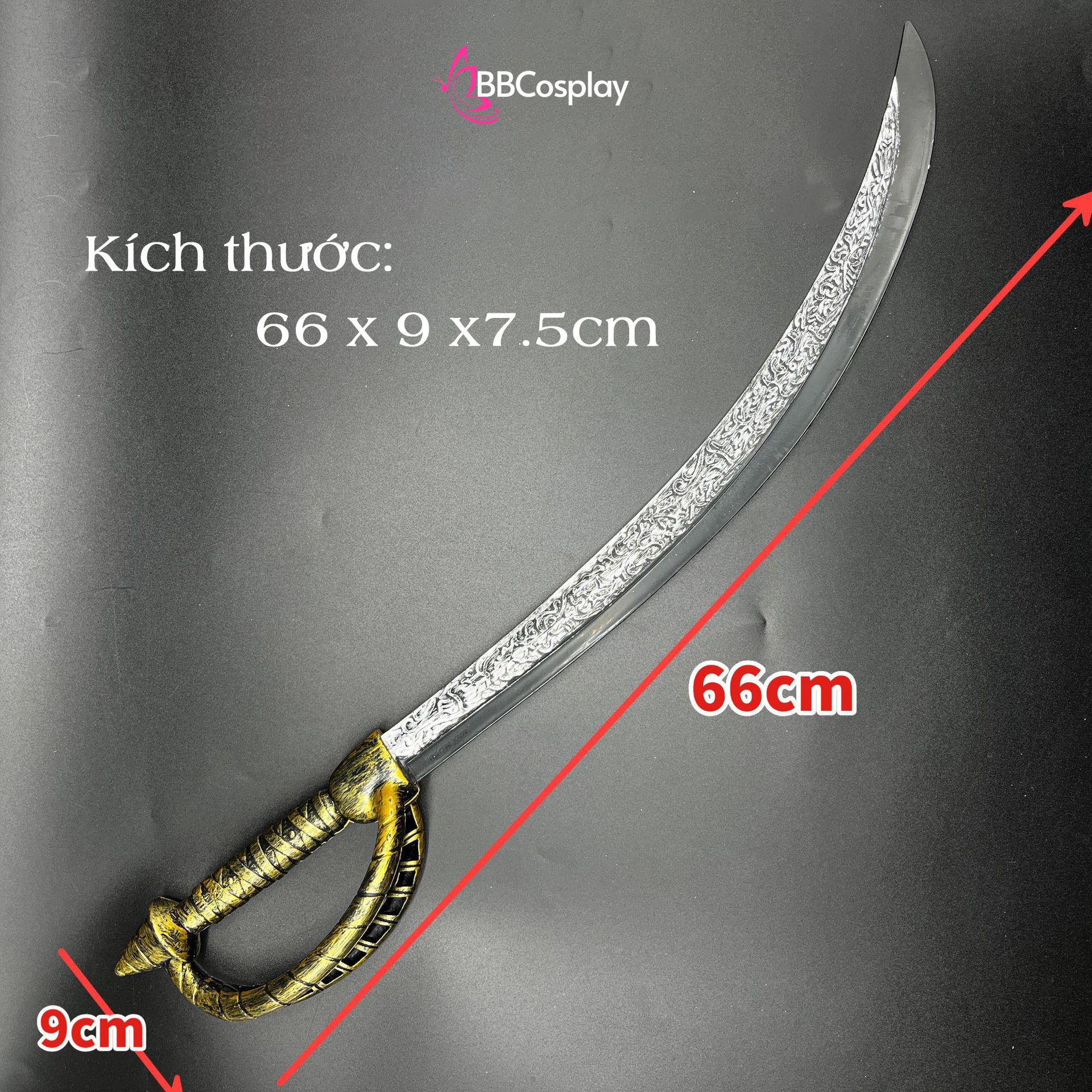 Đạo Cụ Hoá Trang Dao Hải Tặc Nhựa Dài 66Cm