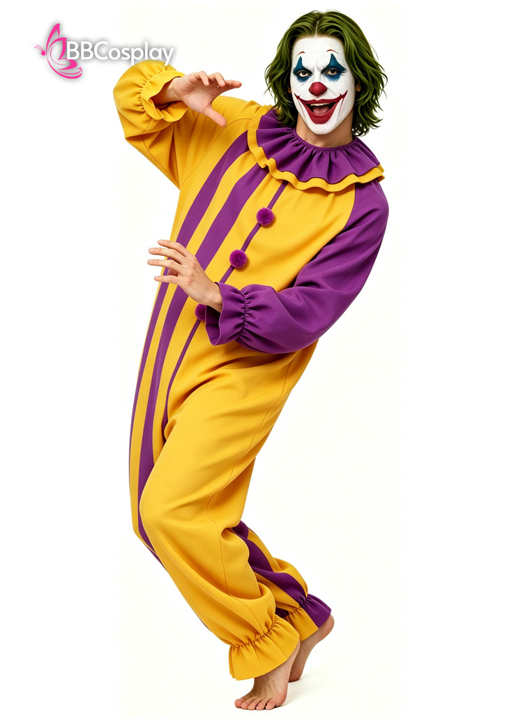 Trang Phục Joker Circus Clown - Trang Phục Chú Hề Vàng Phối Tím