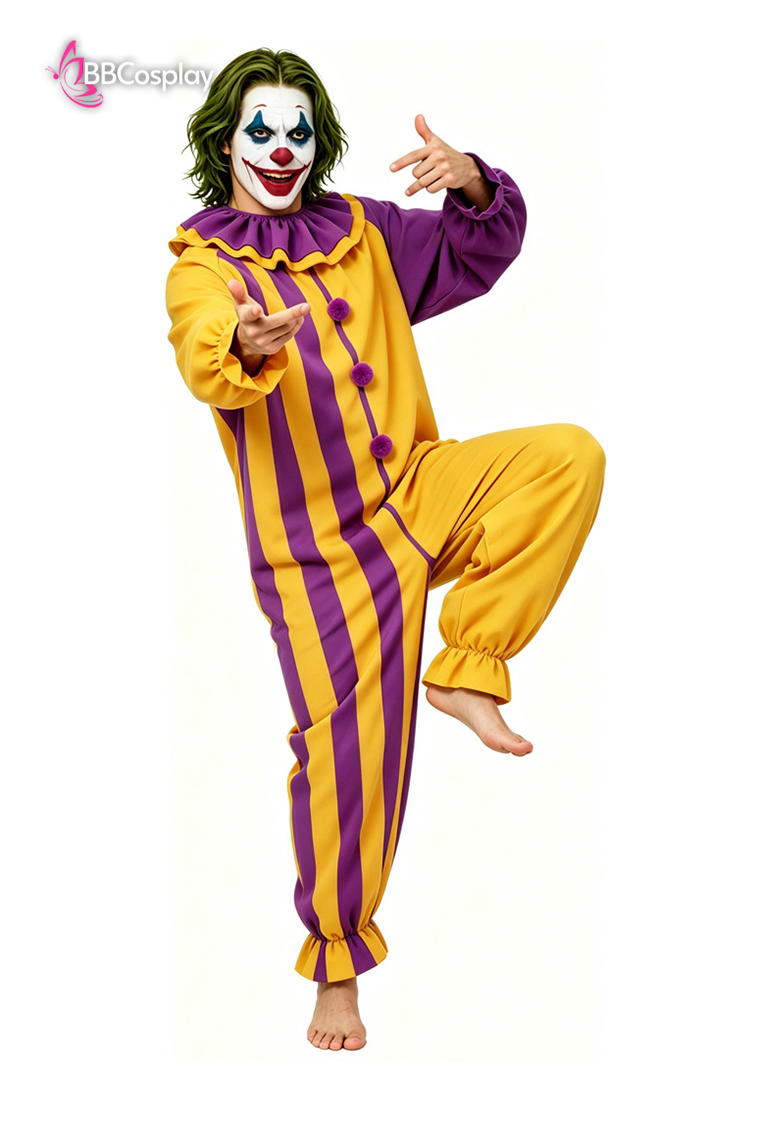 Trang Phục Joker Circus Clown - Trang Phục Chú Hề Vàng Phối Tím