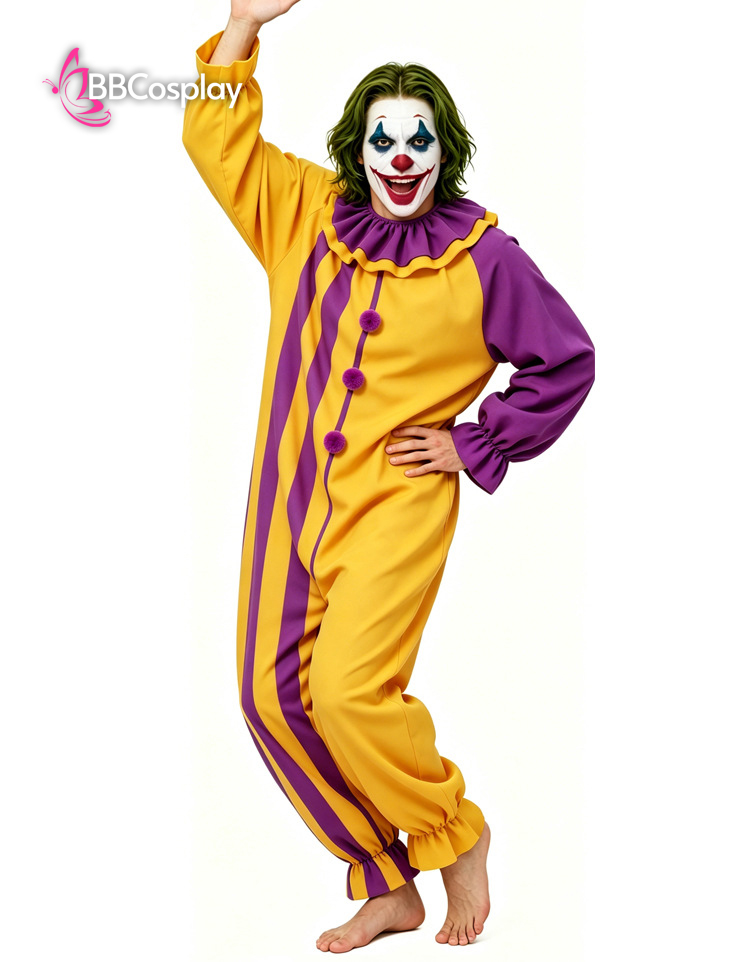 Trang Phục Joker Circus Clown - Trang Phục Chú Hề Vàng Phối Tím