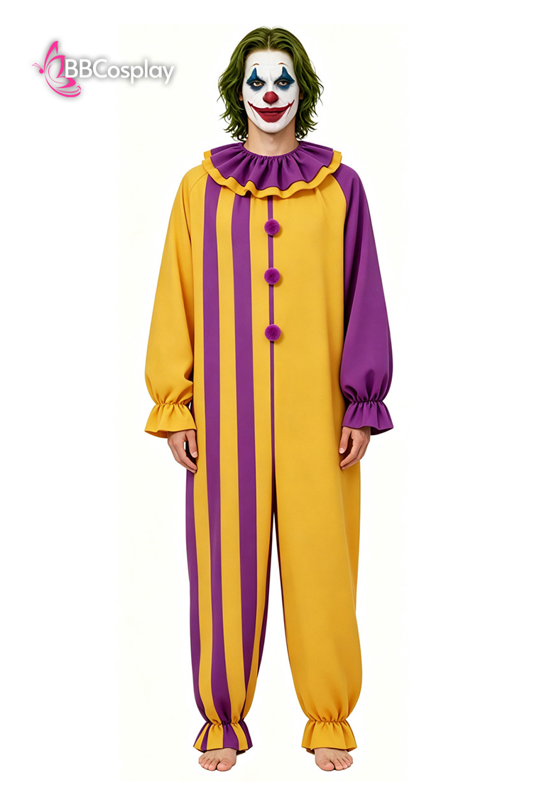 Trang Phục Joker Circus Clown - Trang Phục Chú Hề Vàng Phối Tím