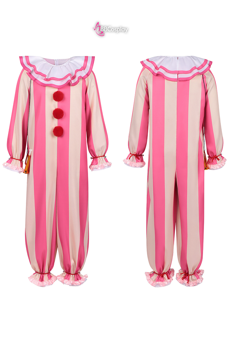 Trang Phục Biểu Diễn Hề Pink-Beige Halloween – Dark Clown Cosplay Jumpsuit