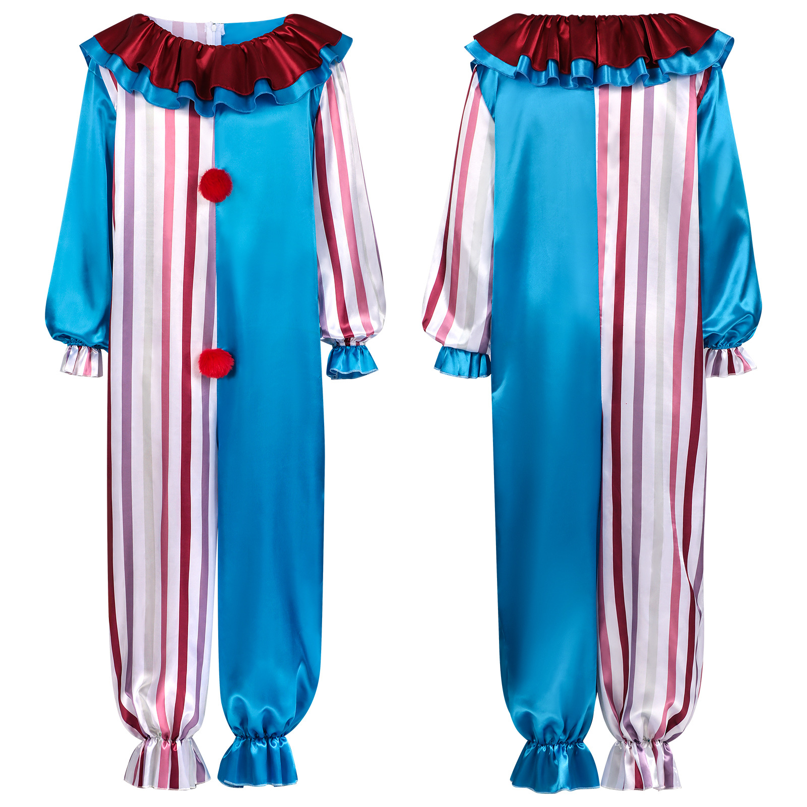 Trang Phục Biểu Diễn Hề Blue-Beige Halloween – Dark Clown Cosplay Jumpsuit