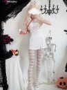 Bộ Cosplay Y Tá Lolita Ngắn Cổ Thủy Thủ Kèm Mũ - Màu Trắng