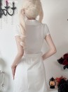 Bộ Cosplay Y Tá Lolita Ngắn Cổ Thủy Thủ Kèm Mũ - Màu Trắng