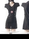 Bộ Cosplay Y Tá Lolita Ngắn Cổ Thủy Thủ Kèm Mũ - Màu Đen