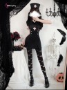 Bộ Cosplay Y Tá Lolita Ngắn Cổ Thủy Thủ Kèm Mũ - Màu Đen