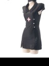 Bộ Cosplay Y Tá Lolita Ngắn Cổ Thủy Thủ Kèm Mũ - Màu Đen
