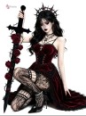 Bộ Cosplay Gothic Vampire Nhung Rượu Đỏ Cúp Ngực Thắt Nơ