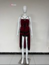 Bộ Cosplay Gothic Vampire Nhung Rượu Đỏ Cúp Ngực Thắt Nơ