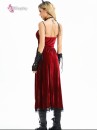 Bộ Cosplay Gothic Vampire Nhung Rượu Đỏ Cúp Ngực Thắt Nơ