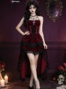 Bộ Cosplay Gothic Vampire Nhung Rượu Đỏ Cúp Ngực Thắt Nơ