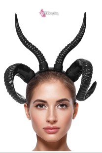 Phụ Kiện Cài Tóc Sừng Dê Gothic Đen Cho Cosplay