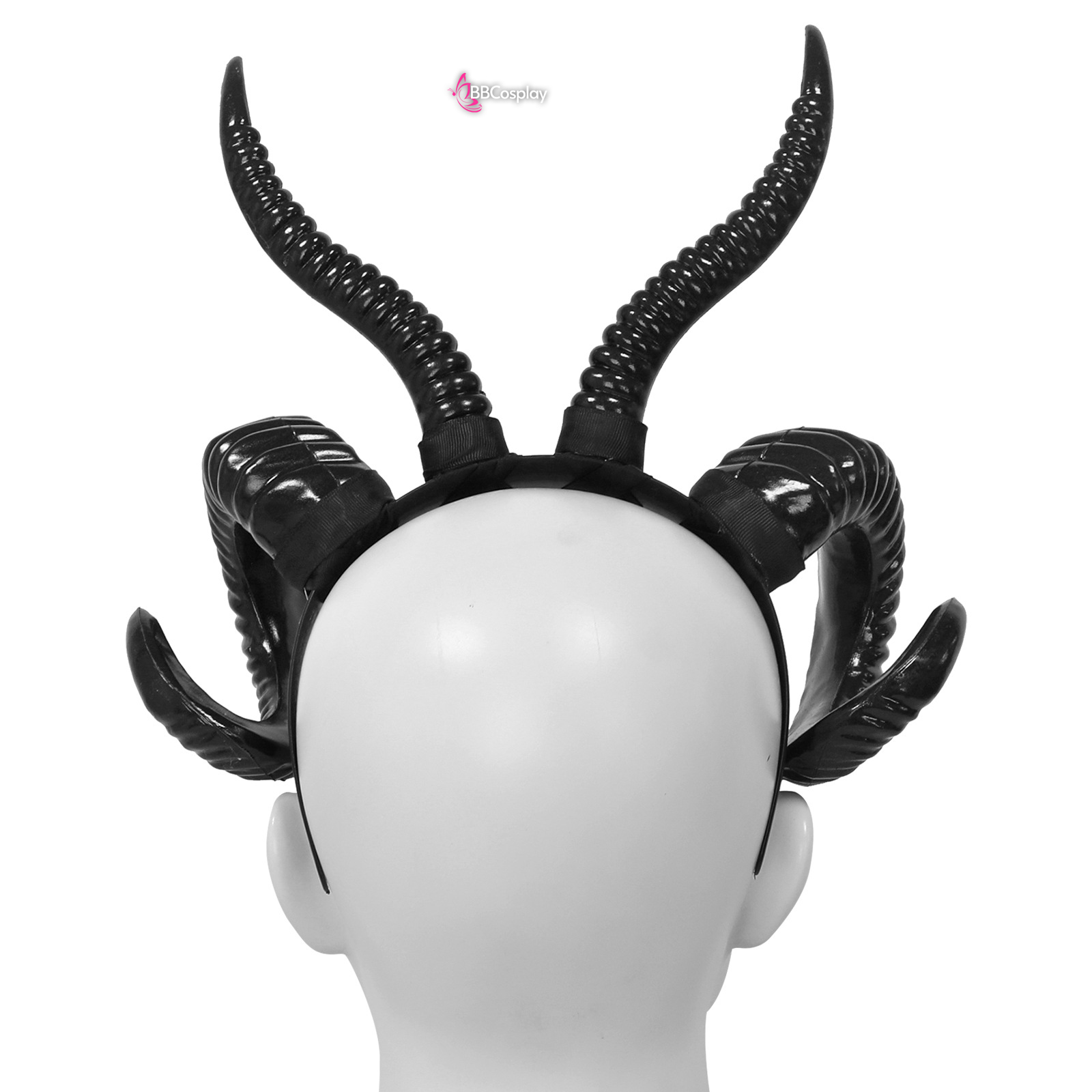 Phụ Kiện Cài Tóc Sừng Dê Gothic Đen Cho Cosplay