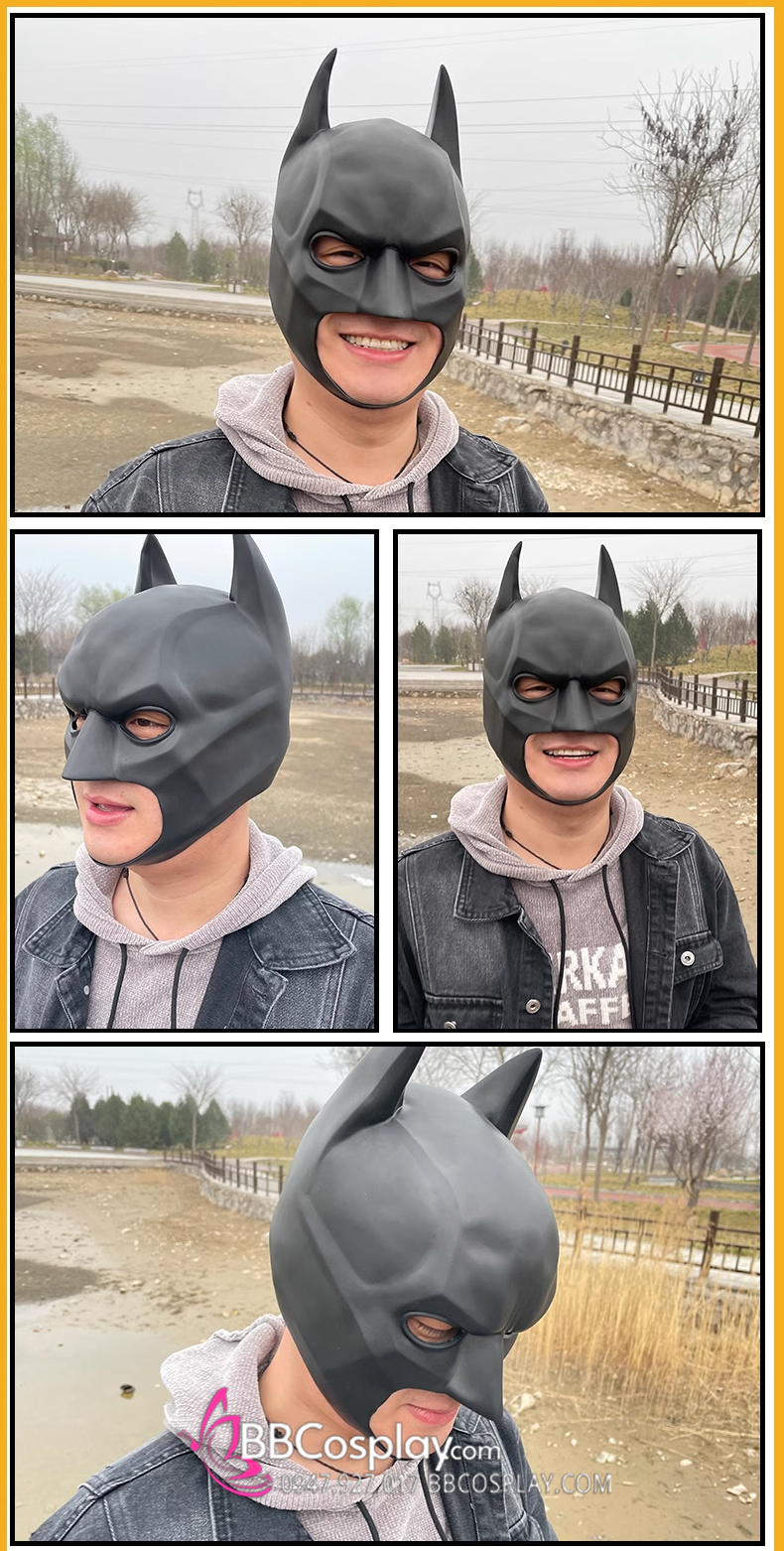 Mặt Nạ Batman Xịn - Loại Không Che Cổ (Loại Dày 240Gr)