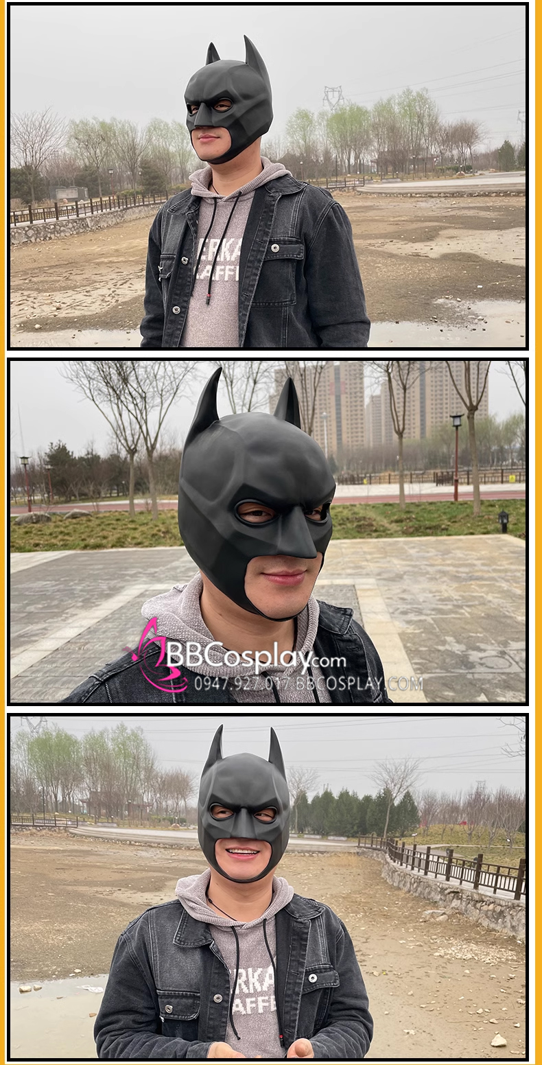 Mặt Nạ Batman Xịn - Loại Không Che Cổ (Loại Dày 240Gr)
