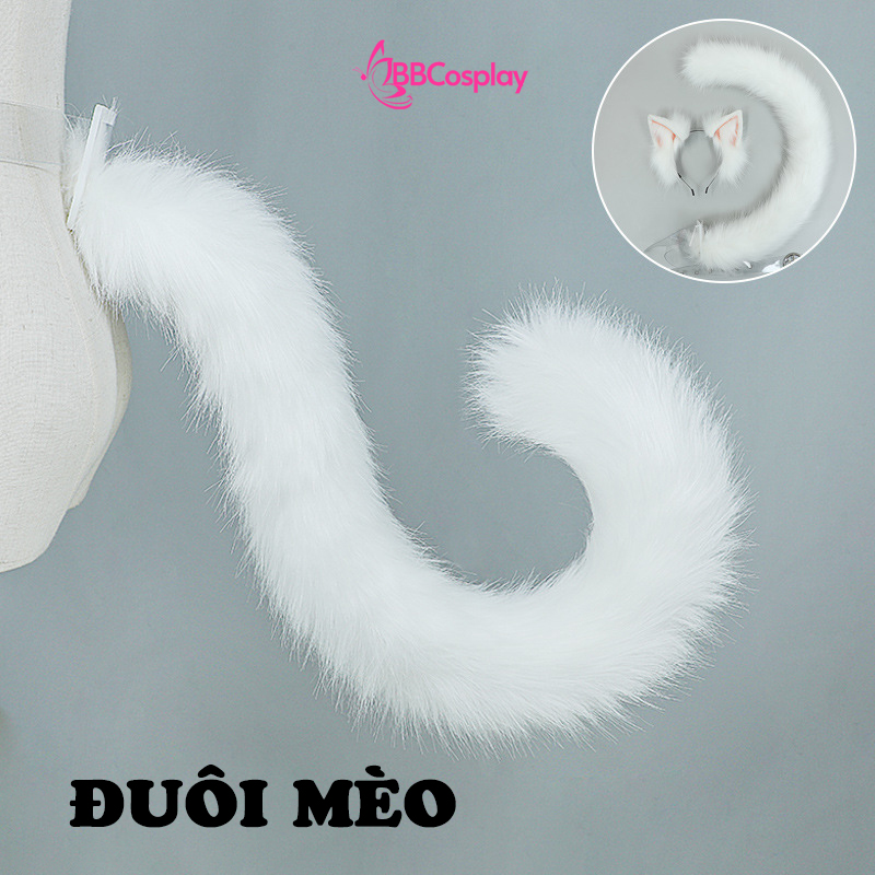Bộ Tai Đuôi Mèo - Màu Trắng