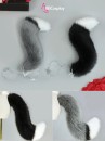 Bộ Tai Kèm Khuyên Và Đuôi Cáo Đen (Cáo Bạc) -Màu Đen