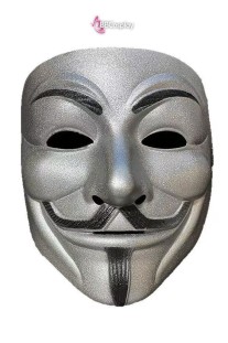 Mặt Nạ Hacker Anonymous Huyền Thoại  - Màu Bạc Mờ