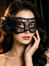 Mặt Nạ Nửa Mặt Ren Xuyên Thấu - Cài Hoa Đen