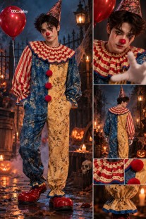 Trang Phục Joker Circus Clown - Trang Phục Chú Hề Vàng Xanh
