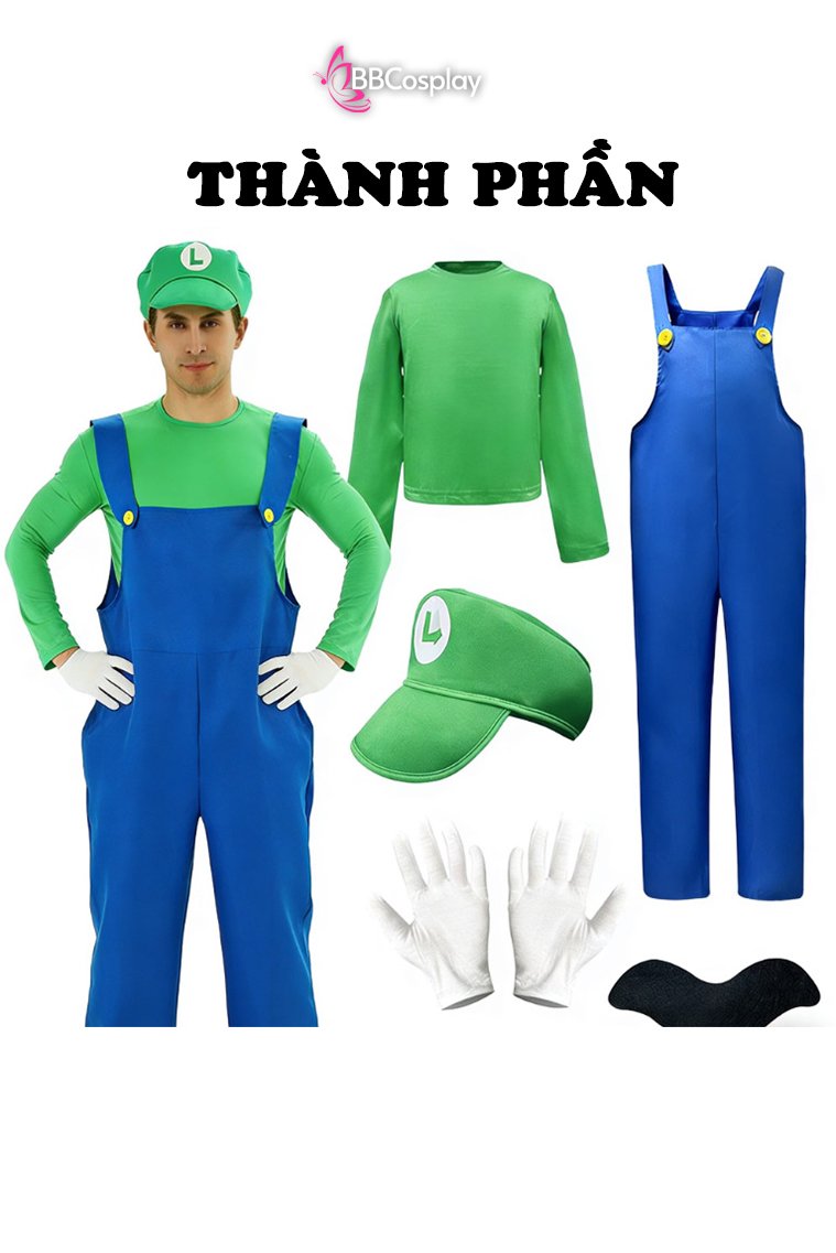 Trang Phục Super Mario Xanh Lá - Luigi