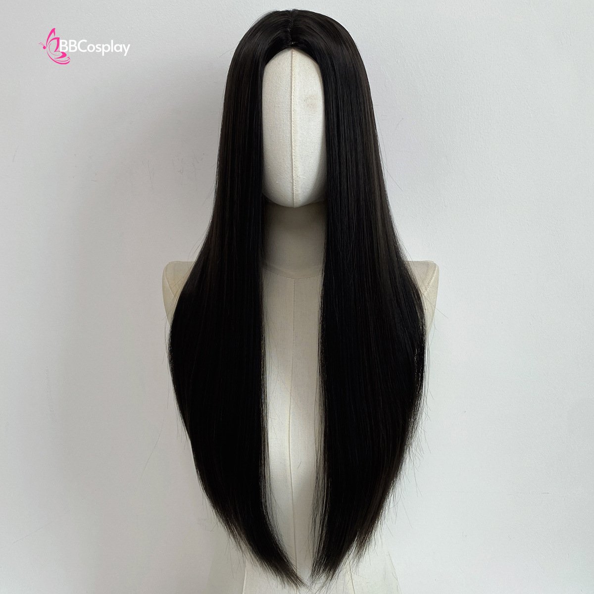 Tóc Giả Đen 2 Mái Dài 75Cm