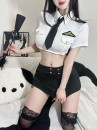Nữ Cơ Trưởng Áo Trắng Váy Đen