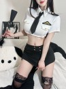 Nữ Cơ Trưởng Áo Trắng Váy Đen