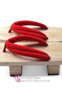 Guốc Gỗ Geta Bản Gỗ Đế Cao Quai Đỏ