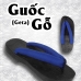 Guốc Gỗ Geta Bản Gỗ Đen Đế Thấp Quai Xanh