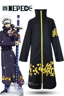 Bộ Áo Khoác Bác Sĩ Trafalgar Law Kèm Mũ - One Piece