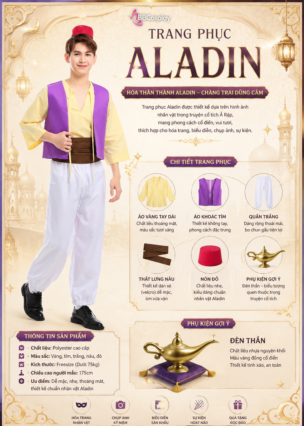 Trang Phục Aladin Bản Hoạt Hình