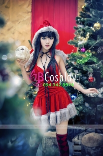 Đầm Giáng Sinh Xám Lông Chồn