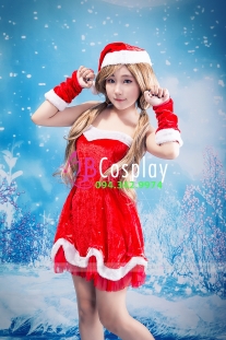 Trang Phục Noel Váy Cúp Ngực Kèm Găng Tay
