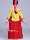 Hanbok Bé Gái Chuẩn Hàn Quốc Áo Vàng Váy Đỏ