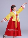 Hanbok Bé Gái Chuẩn Hàn Quốc Áo Vàng Váy Đỏ