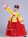 Hanbok Bé Gái Chuẩn Hàn Quốc Áo Vàng Váy Đỏ