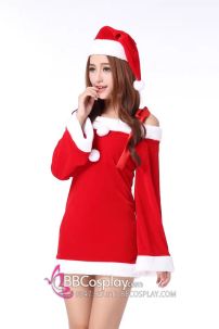 Trang Phục Noel Sexy Vai Ngang - Có Ảnh Thật