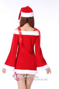Trang Phục Noel Sexy Vai Ngang - Có Ảnh Thật
