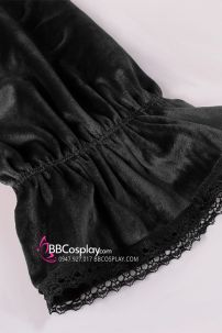 Áo Công Tước Quý Tộc Cổ Bèo Nhung Đen