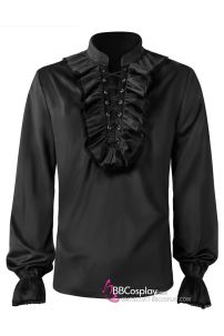 Áo Công Tước Quý Tộc Cổ Bèo Nhung Đen