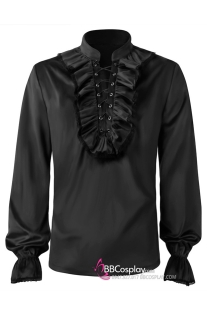 Áo Công Tước Quý Tộc Cổ Bèo Nhung Đen