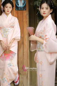 Áo Yukata Momo Ioro Tặng Kèm Thắt Lưng