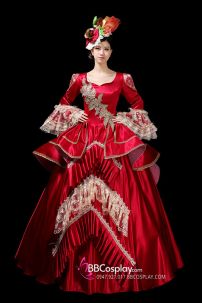 Đầm Regal Hoàng Gia Châu Âu Đỏ Phối Ren Bigsize