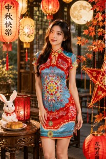 Sườn Xám Phi Cổ Giọt Nước Size M